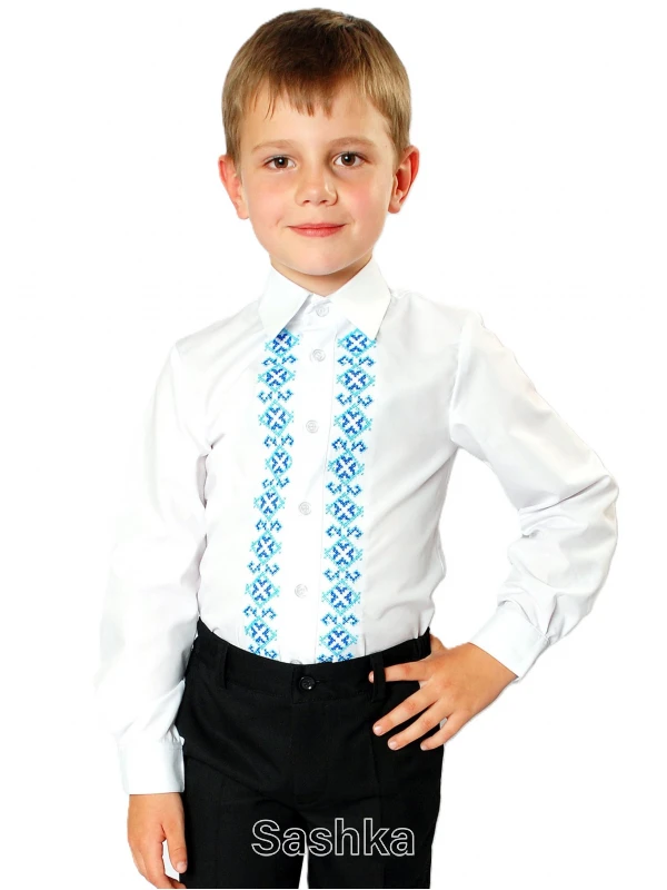 Вишиванка для хлопчика Sashka класична з довгим рукавом, розмір 98-158